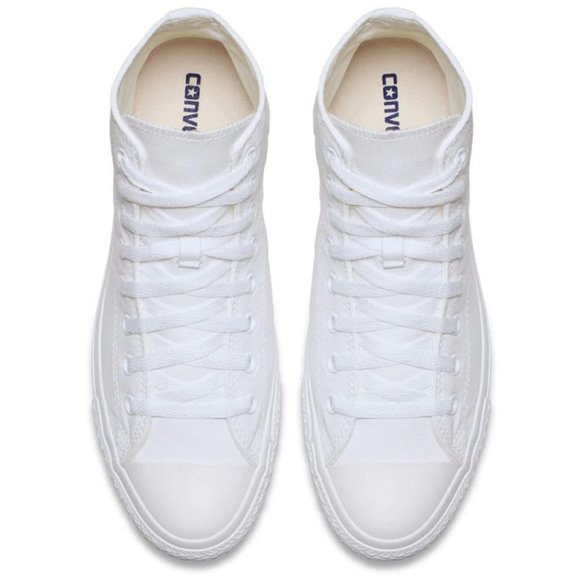 Converse Men's Chuck Taylor White Monochrome High Top - Picture 2 of 4